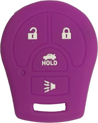 Key Fob Cover: 4 Buttons Silicone Remote Case Protector Fit for  Color Purple