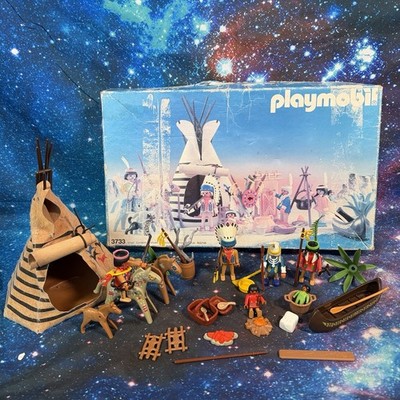 Playmobil 3733 Vintage Indianer Indianer Dorf Lager Teppe unvollständig