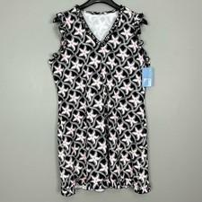 Lulu-B Beachtime Ruffled Sleeveless Dress Women  s Size XL Starfish Print Stretch
