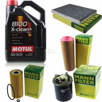 Inspektionspaket 5L Motul X-Clean+ 5W-30 FüR Mercedes W168 A 170 CDI 414 1.7