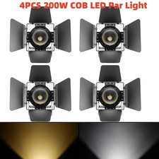4PCS 200W COB LED Spotlights Warm  Cold White Par Light Stage Light Barn Doors