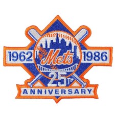 1986 New York Mets 25th Anniversary Logo Mlb Jersey Sleeve Emblem Patch