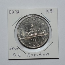 ERROR 1981 One Dollar Rotated Die Rotation CANADA (Nickel)  D272