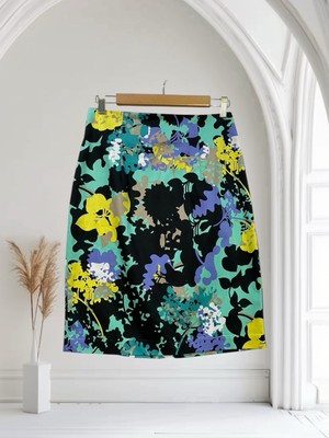 Worthington Womens Floral Pencil Skirt Size 6 Cotton Stretch Artsy Resort NWT