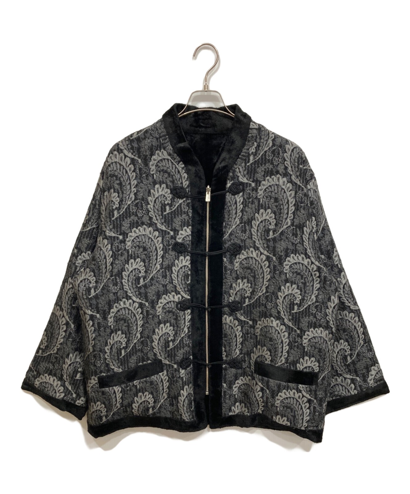 Chaqueta Needles Rv.Oriental -Paisley Jp. Talla: S Gris x Negro Hombre NS099