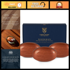 Sandalwood Triple Milled Soap Set - Moisturizing Bath Soap, 3 Count, USA Made