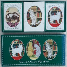 Vintage The Cat Lovers Gift Box Note & Address Book Cards 1996 Montague House