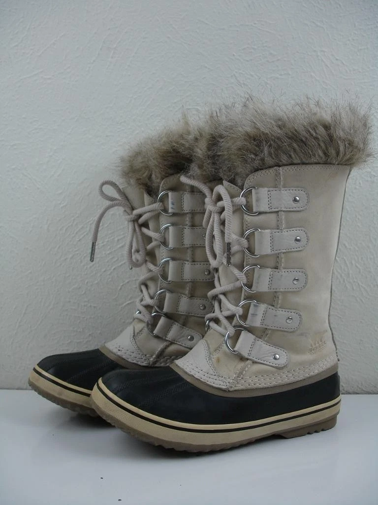 Women's 6.5 M Sorel Joan Of Arctic NL3481-920 Snow Boots Fawn Waterproof Suede