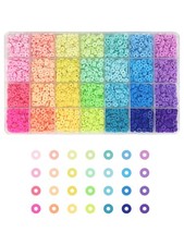 4200 Clay Beads Bracelet Making Kit 24 Colors Spacer Flat Beads for kids Jewelry