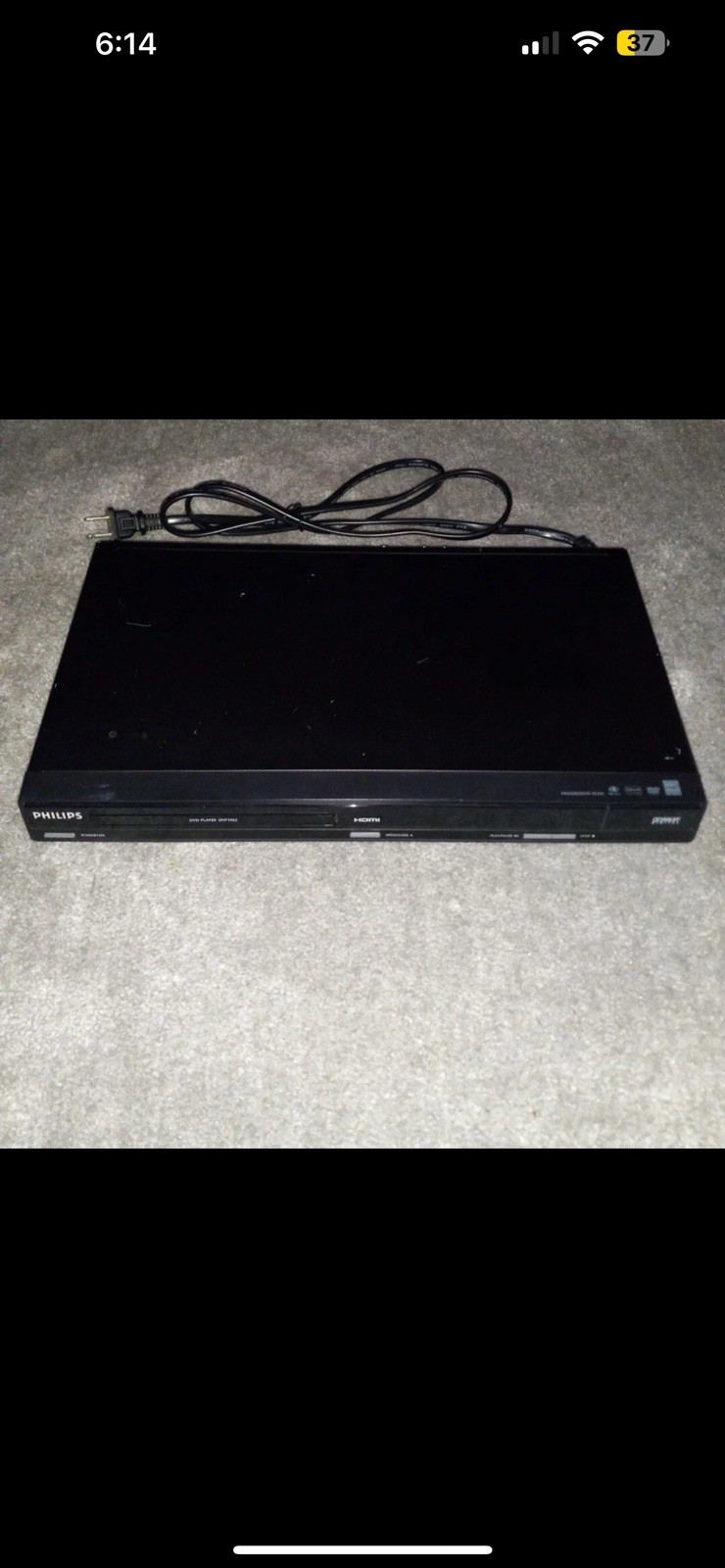 Philips DVP3962 37 HDMI DVD Player Black MP3 Support No Remote Tested