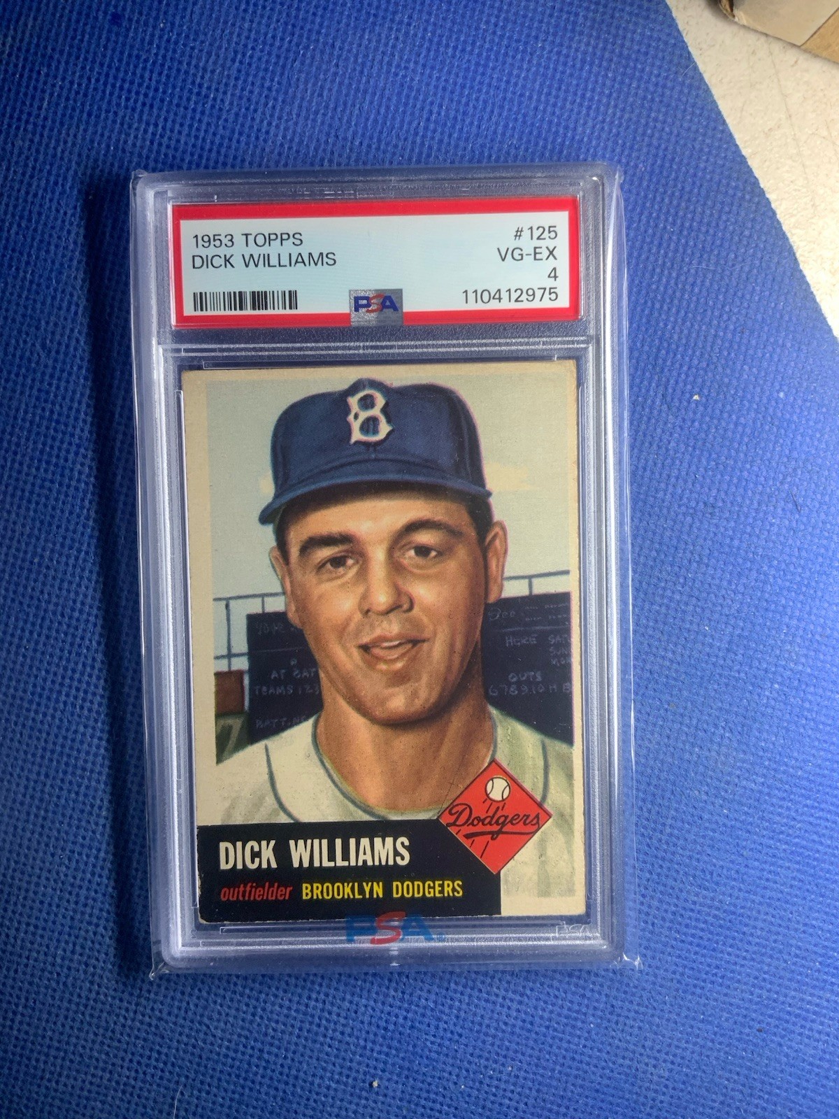 1953 Topps Dick Williams 125 Brooklyn Dodgers PSA 4