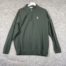 Peter Millar 1/4 Zip Men  s 2XL Green Renegade Golf Course Sweater Cotton Blend