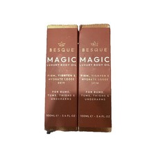 BESQUE Magic Luxury Body Oil 3.4 fl oz. Firms, Plumps  Tightens 2 PACKS 