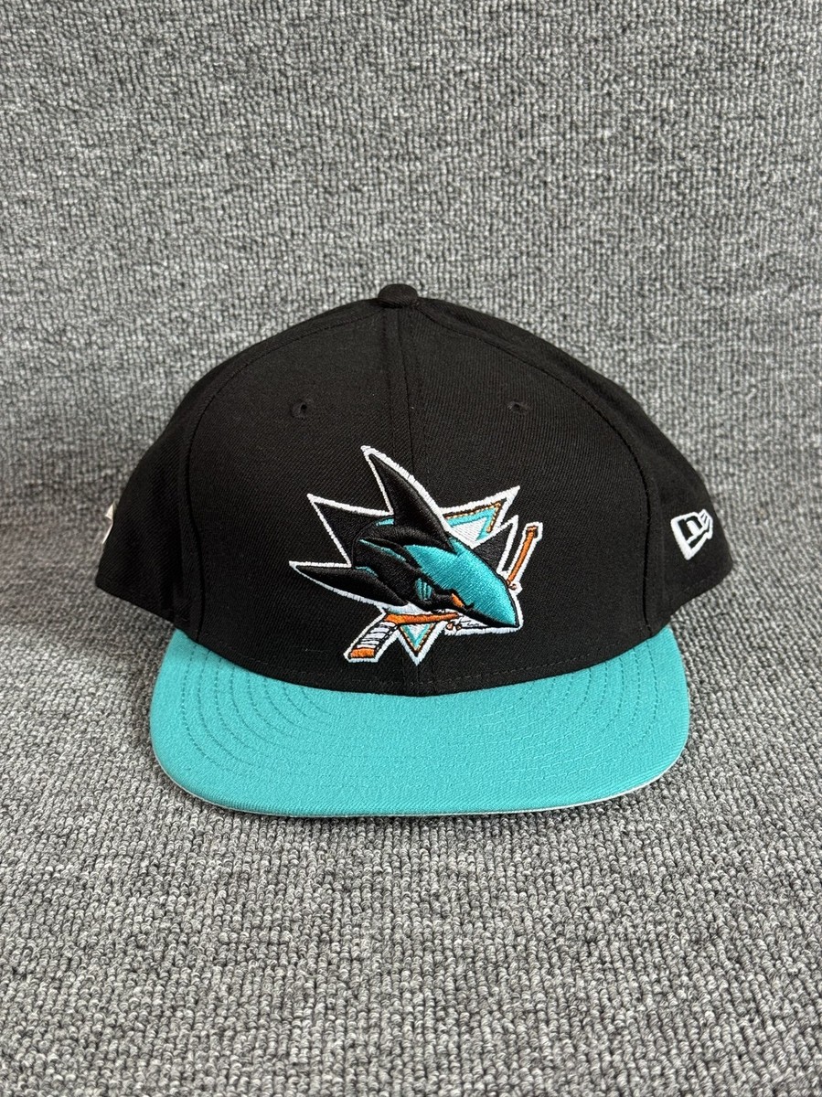 New Era San Jose Sharks 59FIFTY Fitted Hat Black Teal Size 8 NHL