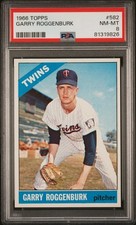 1966 TOPPS #582 GARRY ROGGENBURK PSA 8