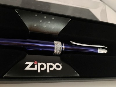 Zippo Writing Instrument Pen Blue Ballpoint Kugelschreiber Stift & Box