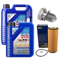 MotoröL Filter Set 5W-40 Liqui Moly 6 Liter + Schraube FüR Seat Leon 2.8 Cupra