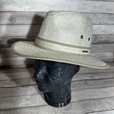 Stetson Gable Fedora Hat Tan/Two Tone Safari Men's Size Medium Since 1865