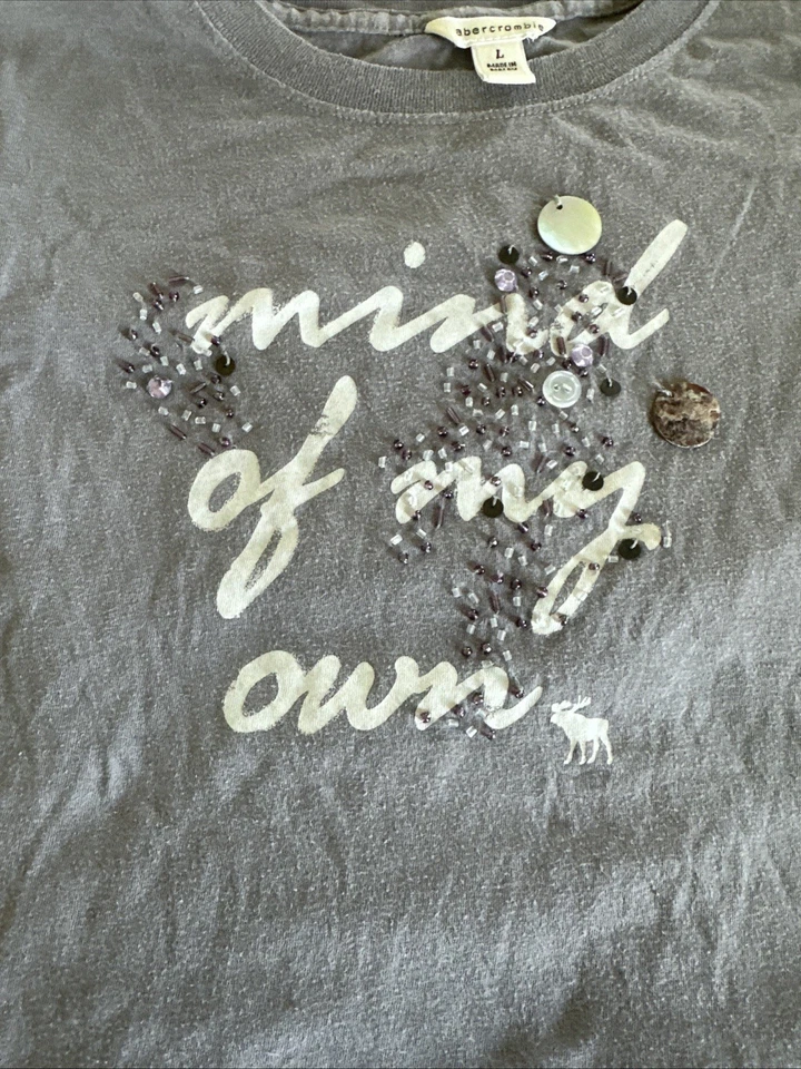 Abercrombie And Kids Graphic T-Shirt 'Mind of My Own' Graphic Girl’s Tee, Size L - Image 2 of 4