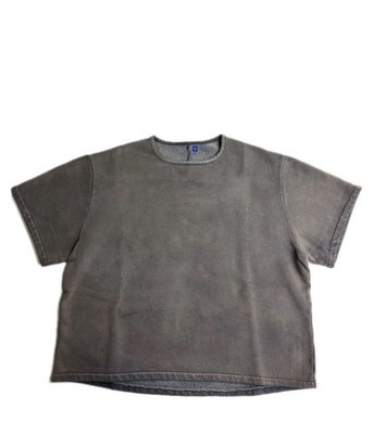 Yeezy Gap YZY Gray Men's Large Fleece Back Yoke  Pavement  Cropped Tee Oversized