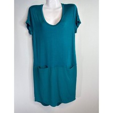 Anthropologie Dolan Left Coast Loren Mini Shift Dress Teal Pocket Casual Size XS