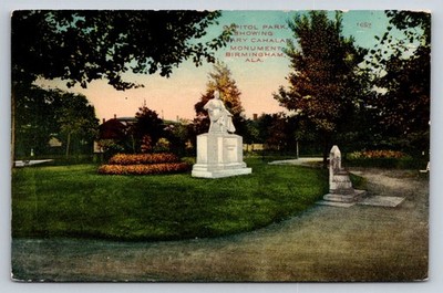 Mary Cahalan Monument Capitol Park Birmingham Alabama Vintage Postcard Kress