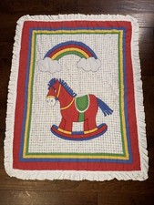 Edredón Cuna Bebé Edredón Vintage Azul Mecedor Arco Iris 32x42