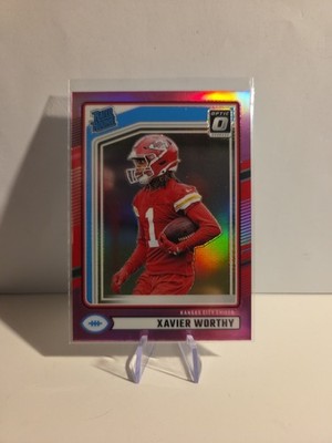2024 Panini Donruss - Rated Rookie Xavier Worthy #398 Optic Preview Pink Prizm