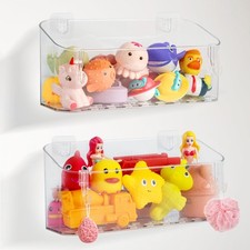 Bath Toy Storage Adhesive Shower Caddy for Baby Bath Toys Bathtub Toy Storage...