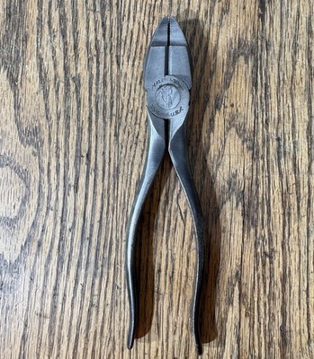 VINTAGE 1950 KLEIN TOOLS LINEMAN S PLIERS 7.5'' 1950 DATE Code-LIP MECHANIC NICE!