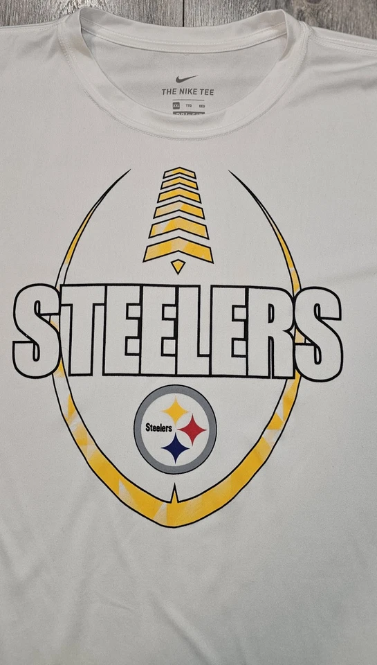 Camiseta Nike Dri Fit NFL Pittsburgh Steelers manga curta branca masculina tamanho 2XL - Imagem 4 de 4
