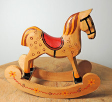 Vintage Frutiger Heimarbeit Handmade Toy Wood Rocking Horse Germany