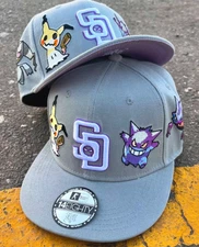 San Diego Padres X Pokemon Stillz Grey Fitted Hat