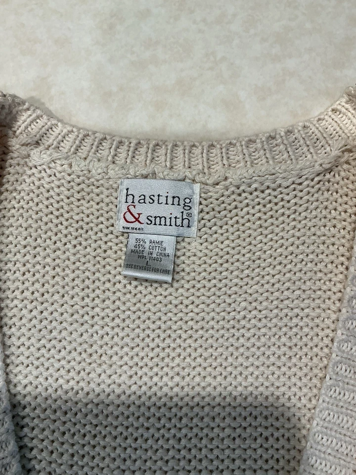 Chaleco Suéter Vintage Para Mujer Hasting & Smith Poinsettia Navidad Cottage Core L Foto 3 de 3