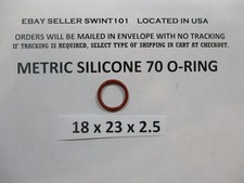 18mm ID x 23mm OD x 2.5mm thick SILICONE O-ring. Quan 1.
