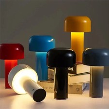 3 Colours Dimmable Mushroom Table Lamp LED Rechargeable Light Touch Control UK