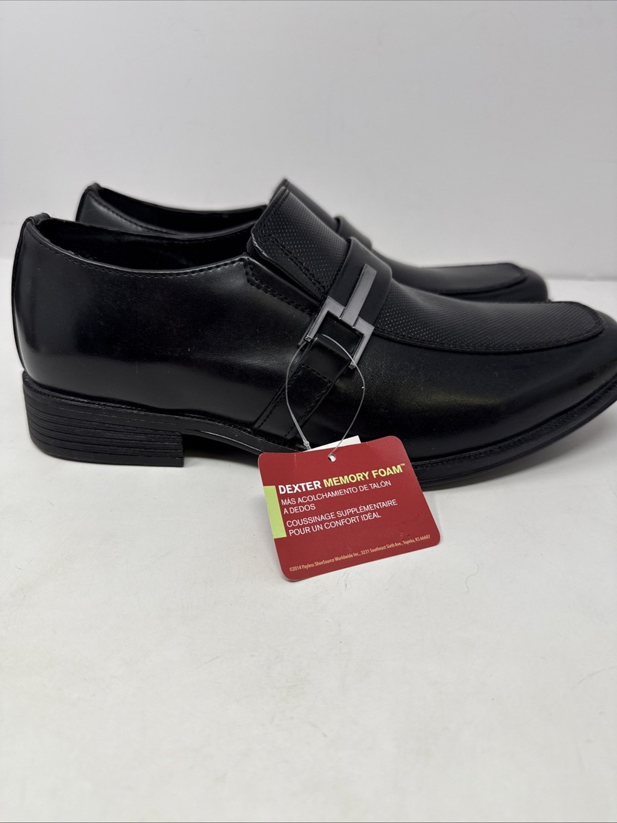 New Dexter Memory Foam Comfort Man Made Black Dress Shoes Slip On Size 6W |  eBay