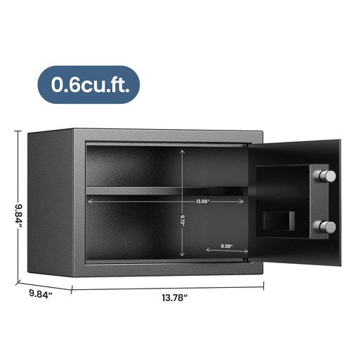 Safe for Home 0.6 Cubic Feet Safety Box Lock Box for Money Jewelry Documents ... - Picture 7 of 8