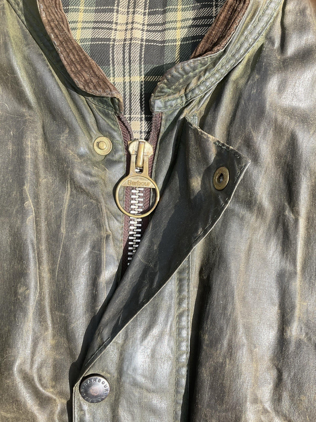 Barbour Westmorland Waxed Gilet Jacket Men’s Olive Green Vintage 1990s? Large image 6
