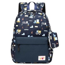 Toddler Backpack, Kids Backpack for Boys and Girls with Chest Strap Truck Blue