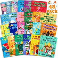 48Pack Mini Coloring Books for Kids Ages 4-8, 2-4, 8-12   Bulk Smal... Fas
