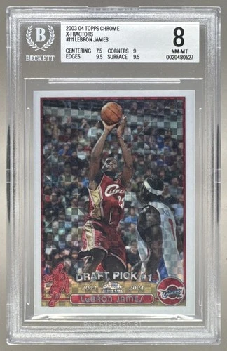 Lebron James 2003 Topps Chrome #111 X Fractor RC Rookie 177/220 BGS 8