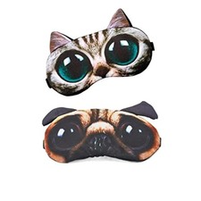 Cute Animal 3D Funny Sleep Eye Mask Eye Cover for Women, Cat Dog Soft