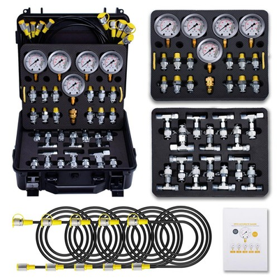 #ad Hydraulic Pressure Test Kit 5 Gauges 13 Couplings 14 Tee Connectors 5 Test Hoses $148.55