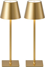 2 Pack Cordless Table Lamp, Portable LED Desk Lamps, 5000Mah Battery Operated, 3
