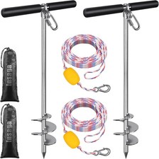 36" Sand Anchor for Boat, 304 Stainless Steel Screw in Boat Anchor with Crossbar