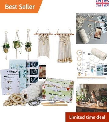 Umfassendes Makramee-Set für Anfänger für Erwachsene - All-in-One Basteln Essentials