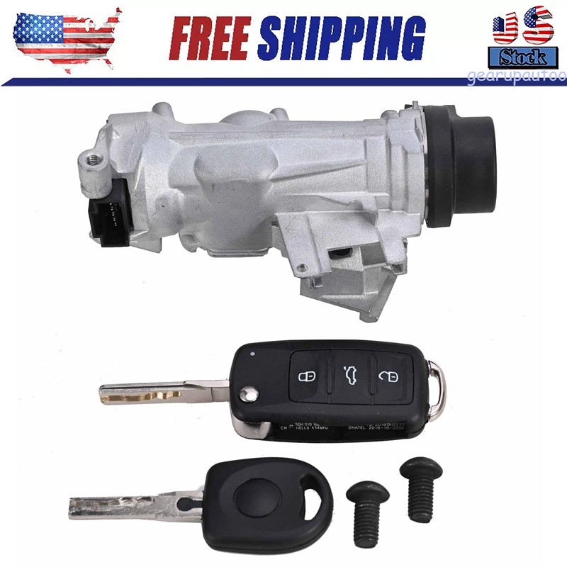 IGNITION SWITCH LOCK ASSEMBLY FOR VW JETTA 2006-2018 W/ REMOTE Control KEY SHELL