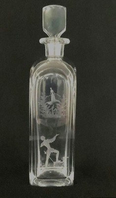 Orrefors Etched Signed 12'' Crystal Decanter ROMEO & JULIET