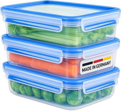 EMSA Clip & Close Food Conservation, 3-Tlg. Set, Frischhaltedosen, Auslaufsicher